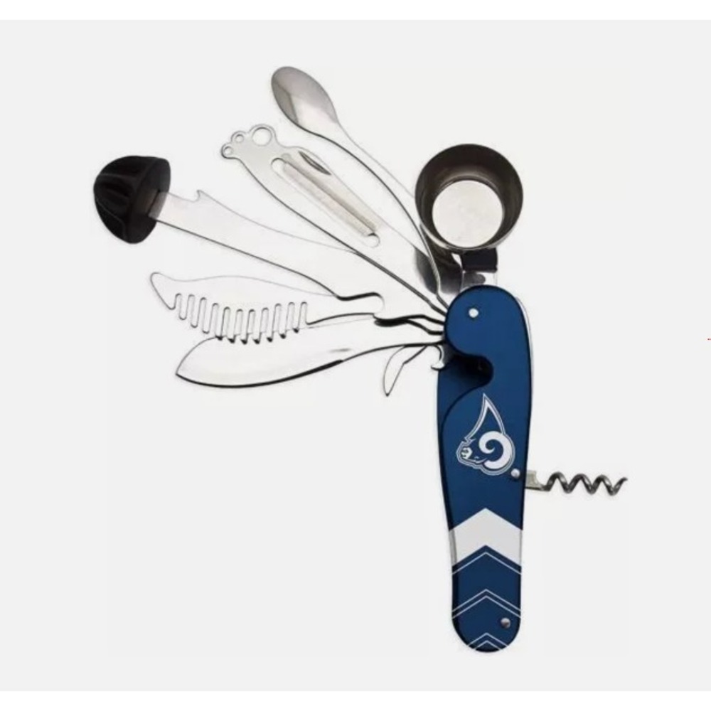 NFL Los Angeles Rams Bartender Multi Tool NEW WITH KNIFE DAD‎ GIFT